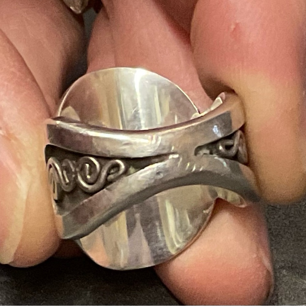 Sterling Silver Larimar Center Statement Ring - B… - image 4